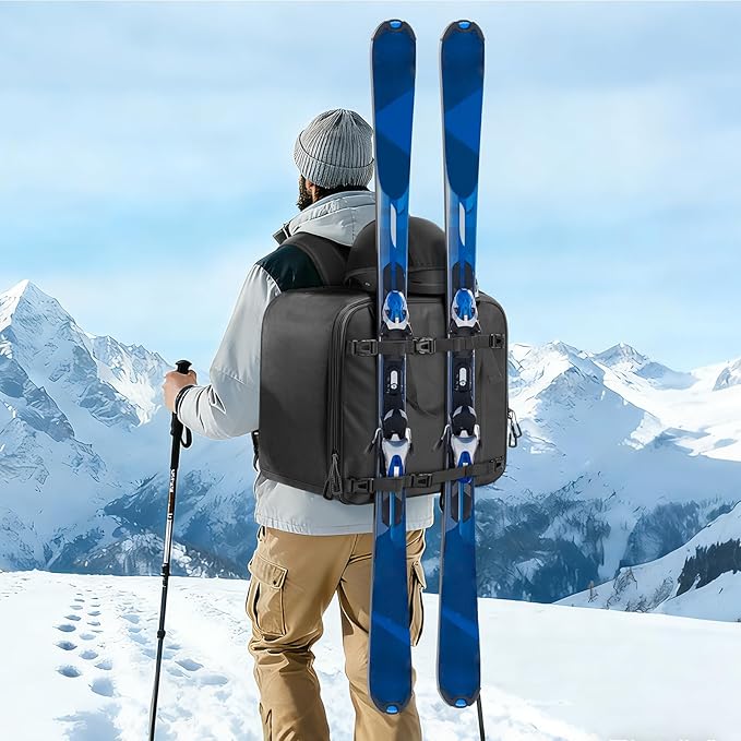 findway Ski Boot Bag, 55L Ski Boot bag Backpack 1680D Waterproof for Skis, Ski Helmet, Ski Boots, Snowboard & Accessories