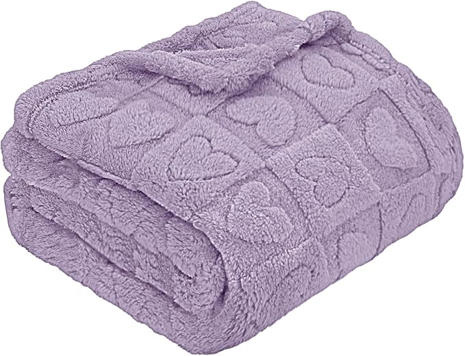 MACEVIA Fluffy Fleece Dog Blankets, Warm Soft Fuzzy Pets Blanket for Puppy, Small, Medium, Large Dogs and Cats, Plush Pet Throws for Bed, Couch, Sofa, Travel (24x29 Inch,Light Purple)