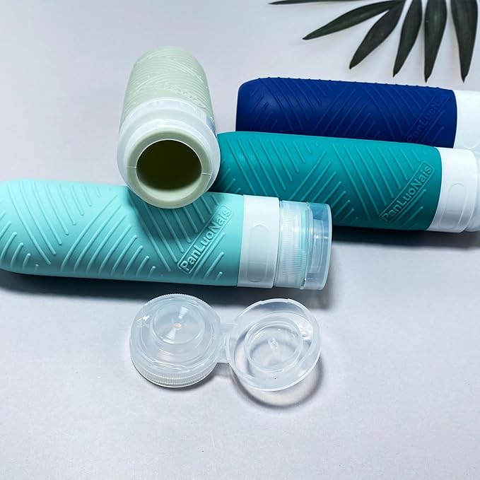 Travel Bottles for Toiletries, Silicone TSA Approved Bottles, Leakproof Shampoo & Toiletry Containers for Airplane, Vacation & Business Trips