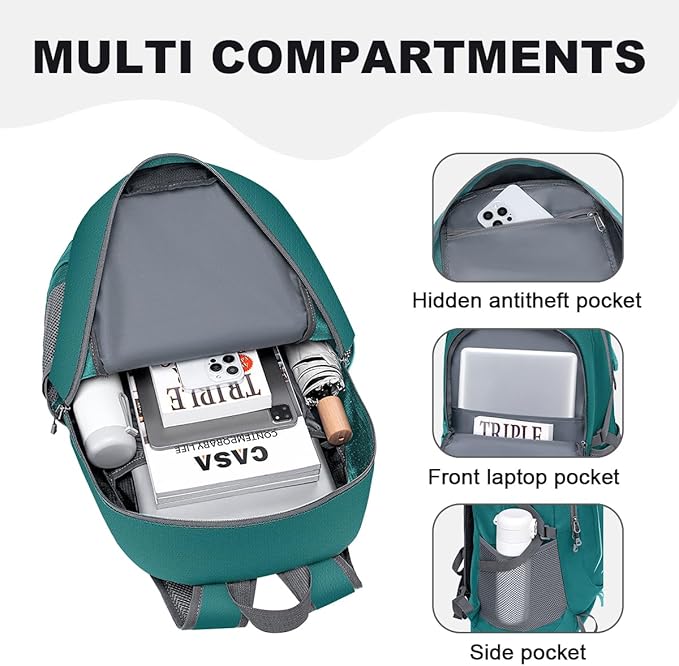 MIYCOO Backpack - Ultra Lightweight Packable Backpack for Travel Camping, 20L Hiking Back Pack Waterproof Foldable Daypack for Men Women Green