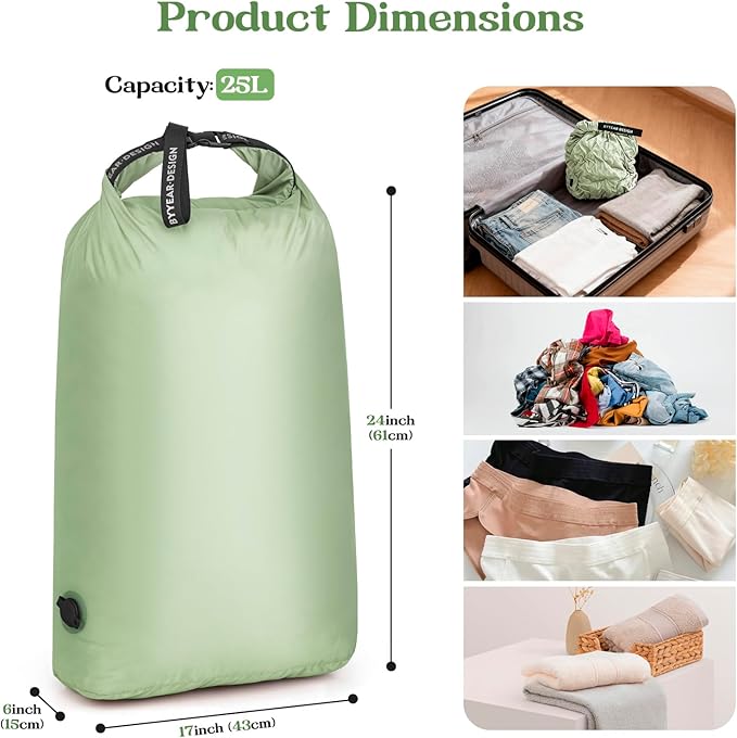 Travel Laundry Bag for Dirty Clothes, Waterproof Travel Compression Bags for Packing, Moisture-resistant Vacuum Storage Bag, Space-Saving Laundry Storage Organizer for Cruise, Swimming, Gym
