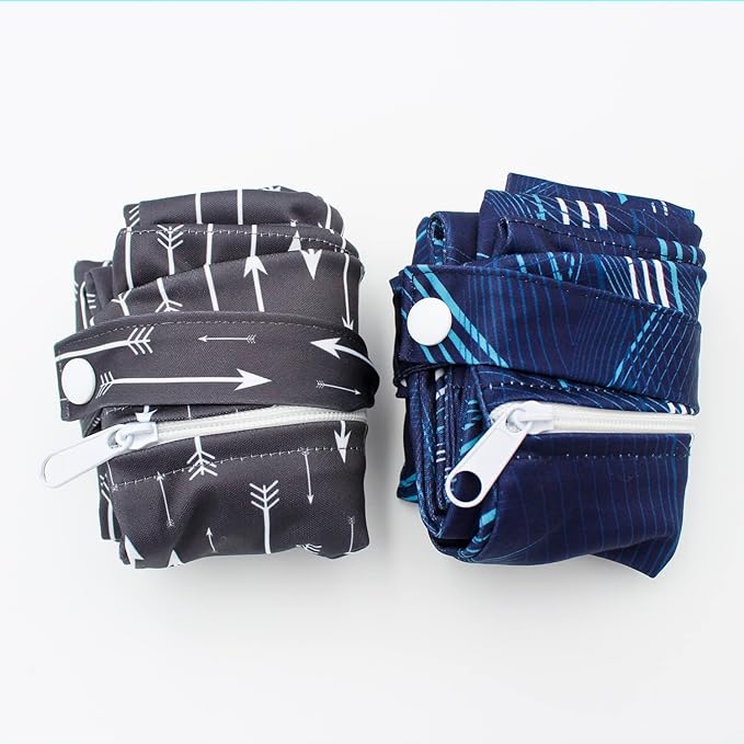 Wet Dry Bag Waterproof Reusable Wet Bag for Swimsuit, Travel, Beach, Pool, Bathing, Diapers, Dirty Yoga Gym Clothes Toiletries Daycare Organizer with Two Zippered Pockets (arrow line)