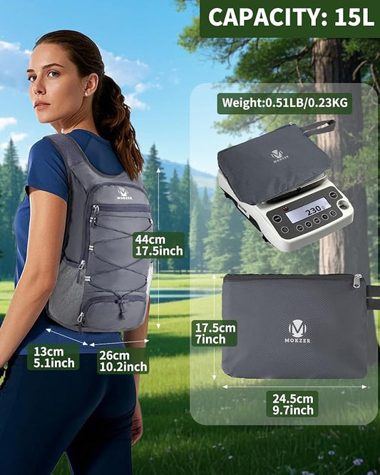 15L Lightweight Packable Hiking Backpack Water Resistant Foldable Daypack for Hiking Travel Cycling Outdoor Sports