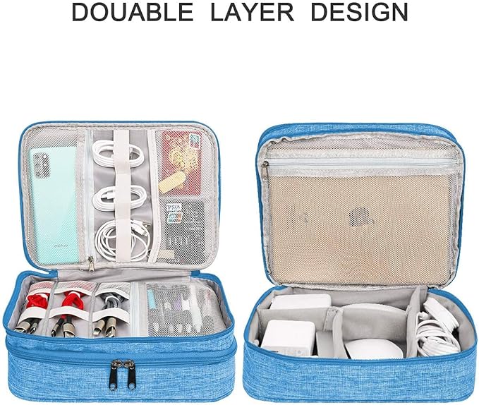 Electronics Organizer, Jelly Comb Electronic Accessories Cable Organizer Bag Waterproof Travel Cable Storage Bag for Charging Cable, Power Bank, iPad