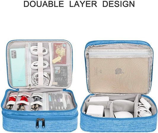 Electronics Organizer, Jelly Comb Electronic Accessories Cable Organizer Bag Waterproof Travel Cable Storage Bag for Charging Cable, Power Bank, iPad