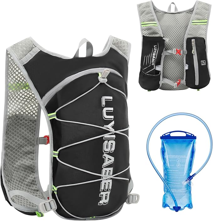 Azarxis Hiking Hydration Pack 5L Running Backpack Daypack Vest with 2L Water Bladder for Women Men Cycling Biking Trail Race