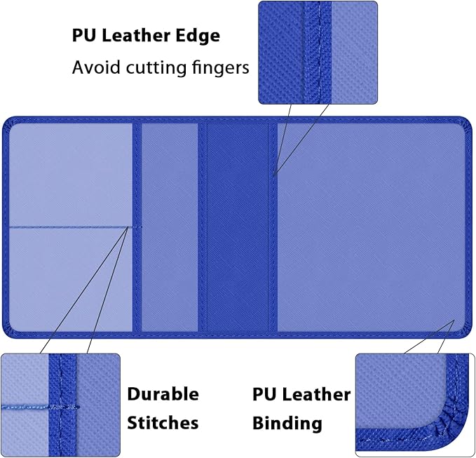 Car Insurance and Registration Holder, 5.5 x 5 Inch PU Leather Vehicle Glove Box Organizer Wallet Case for Insurance Card, Driver License, Paperwork - Blue