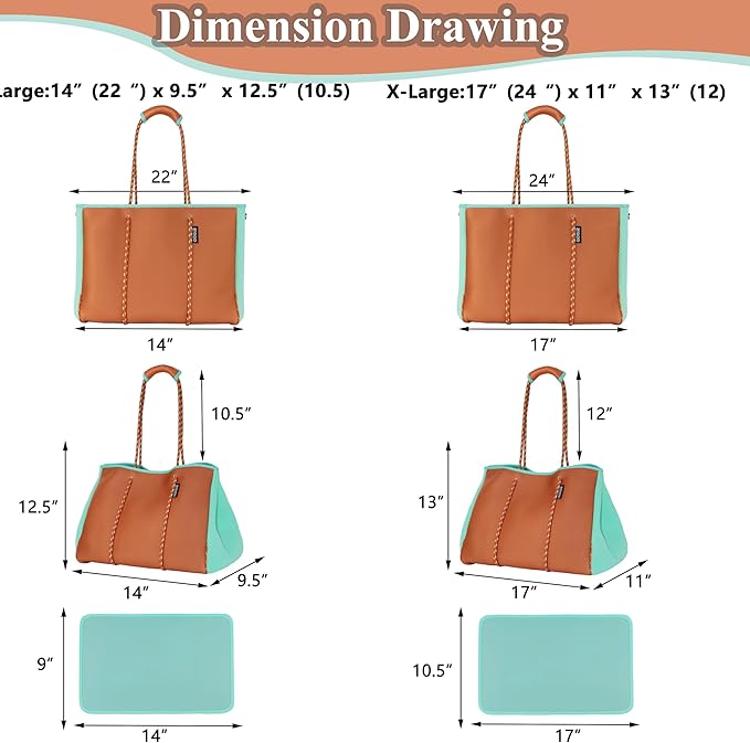 QOGiR Neoprene Multipurpose Beach Bag Tote with Inner Zipper Pocket … … … …