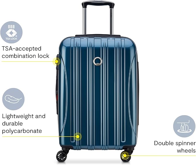 DELSEY PARIS Helium Aero Hardside Expandable Luggage with Spinner Wheels, Teal, Carry-On 21 Inch