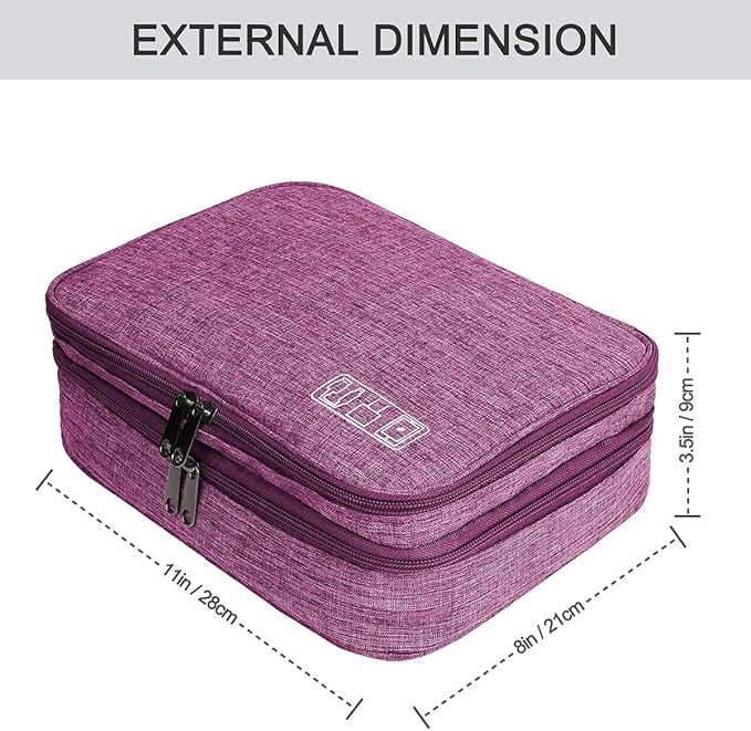 Electronics Organizer, Jelly Comb Electronic Accessories Cable Organizer Bag Waterproof Travel Cable Storage Bag for Charging Cable, Power Bank, iPad