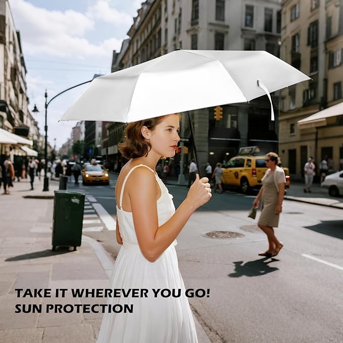 Travel Mini UV Umbrella for Purse Handbag Backpack in Small Size Sun & Rain Protection Compact Lightweight Tiny Pocket Umbrella for Kids Women Men