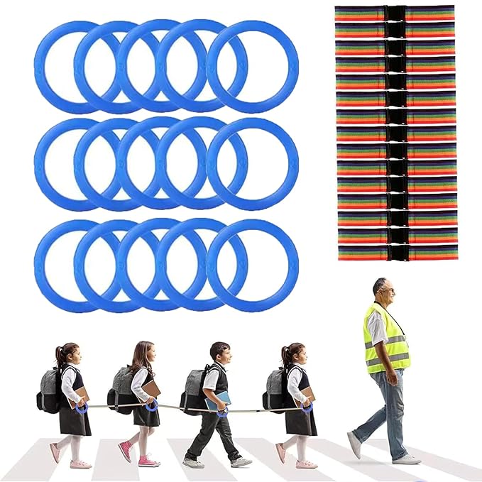 15/20 Sets Walking Rope for Preschool Colorful Toddler Leash for walking in line,Kids Handles Safety Line Wrist Leashes Detachable Transition Rope for Children's School Kindergarten Outdoor Supplies (Blue, 15 sets)