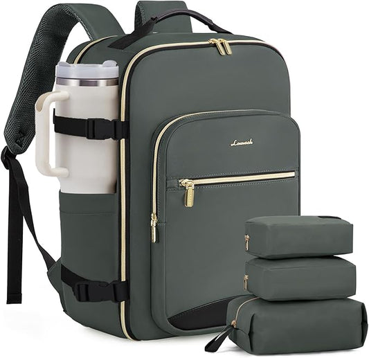 LOVEVOOK 50L Large Travel Backpack for Women Men Fits 17 Inch Laptop, Carry on Backpack for Traveling on Airplane, Personal Item Bag Airline Approved, Business Causal Weekender Backpacks