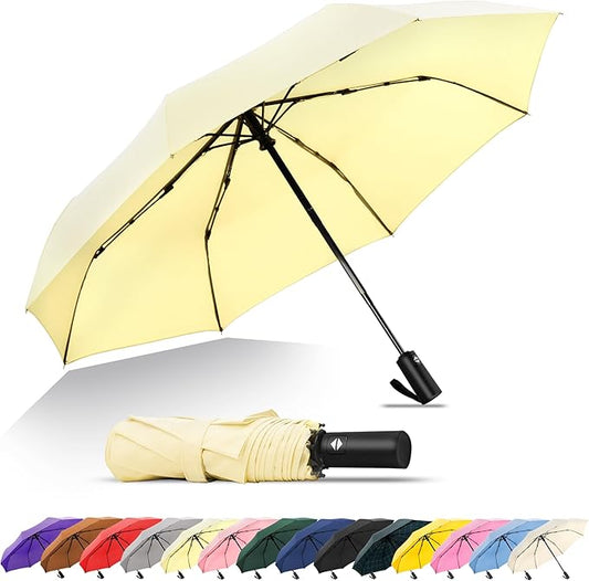 SoulRain Travel Umbrella - Compact Umbrella for Rain - Perfect Large Auto Folding Umbrella - Ideal Car umbrella, Small umbrella, and Travel Companion
