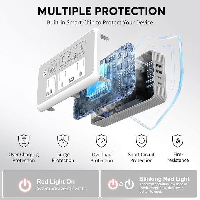 220V to 110V Voltage Converter, 2000W Adapter US to Europe International Travel, Mapambo Universal Voltage Converter with 4 USB Charger (2 USB C), 3 AC Sockets and EU/UK/AU/IT Plug Power Adaptor