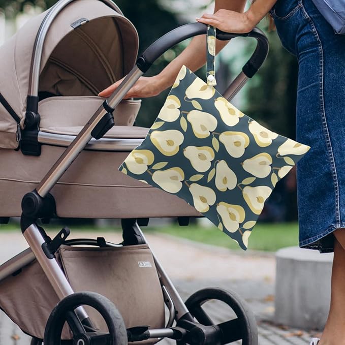 4 Pack Cute Fruit Wet Bag Waterproof Washable Reusable Wet Dry Bag for Swimsuit Dirty Clothes Cloth Diaper Travel Beach Pool Yoga Gym Toiletries Travel Beach Essentials Cherry Orange Pineapple