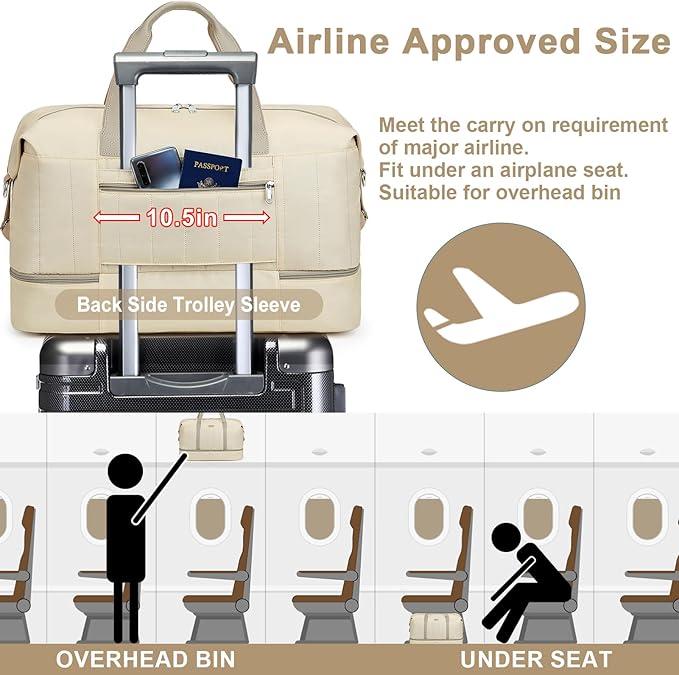 IBFUN Weekender Bags for Women, Travel Duffle Bag with Shoe Compartment Carry on Weekender Overnight Duffel for Weekend Travel Business Trip 3PCS