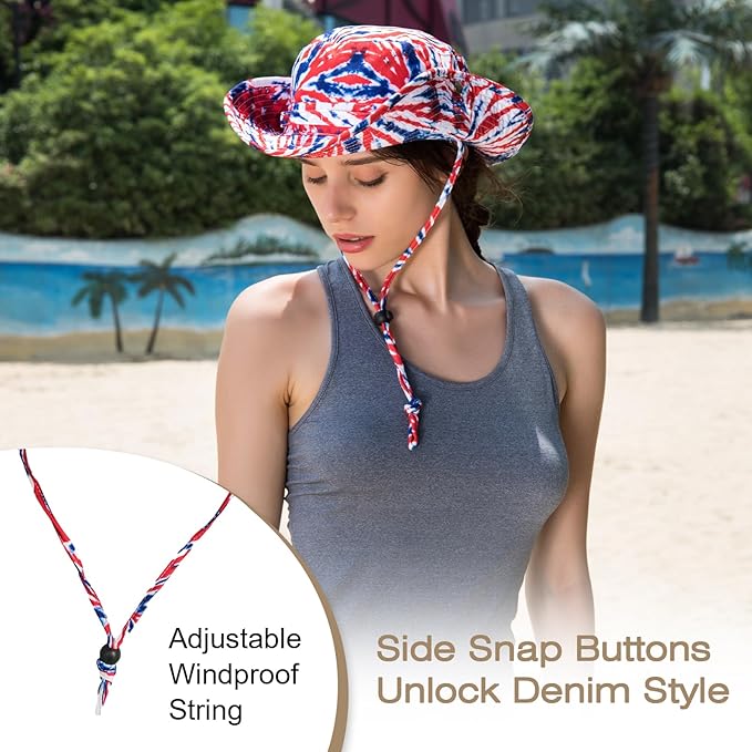 Bucket Hat Wide Brim UV Protection Sun Hat Boonie Hats Fishing Hiking Safari Outdoor Hats for Men and Women