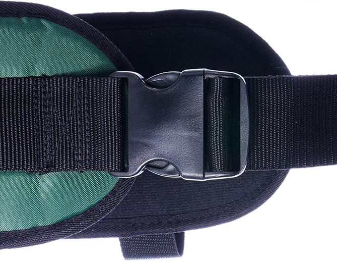 COW&COW Padded Gait Belt with 4 Handles and Quick Release Buckle 5.5 inchs(Green, M/28inches-48inches)