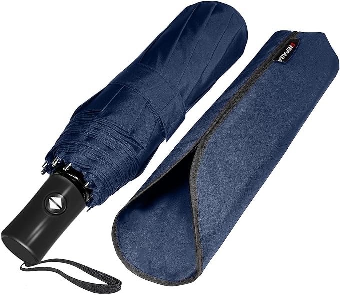 SIEPASA Windproof Travel Umbrella - Automatic Compact Folding Umbrella for Rain, Small Portable Windproof Umbrellas for Men Women and Teenagers (Navy Blue)