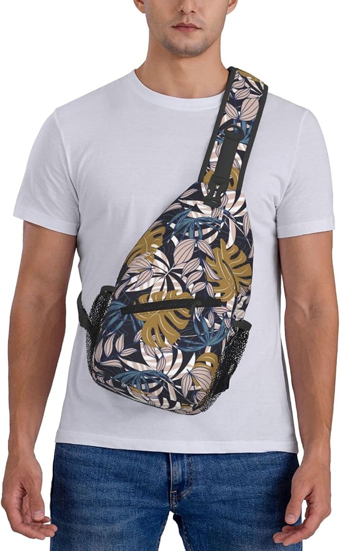 Hawaii Tropical Palm Sling Backpack Crossbody Bag Casual Chest Bags Travel Hiking Daypack Shoulder Bag for Women Men