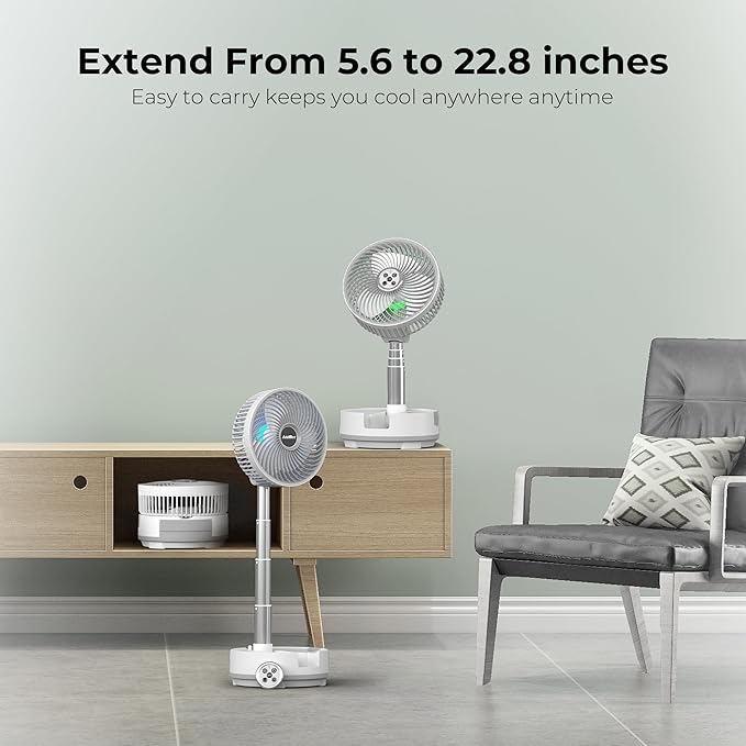 20000mAh Battery Operated Fan, Rechargeable Portable Fan, 112H Run, 9 Speeds Oscillating with Remote, Battery Powered with Timer & Light for Travel Cruise Essentials RV Outdoor Power Outage