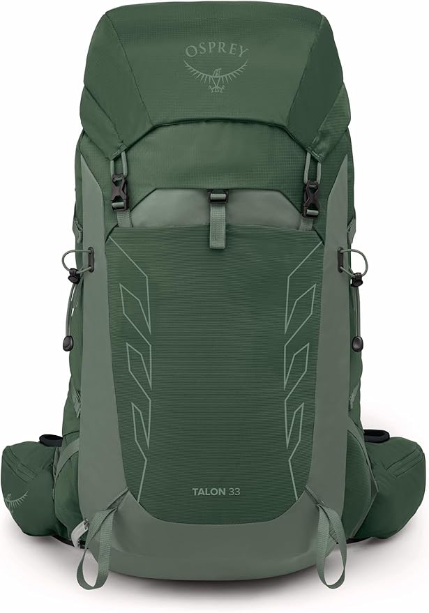 Osprey Talon 33L Men's Lightweight Hiking Backpack - Daypack for Travel & Camping, Green Canopy/Pine Leaf, Extended Fit