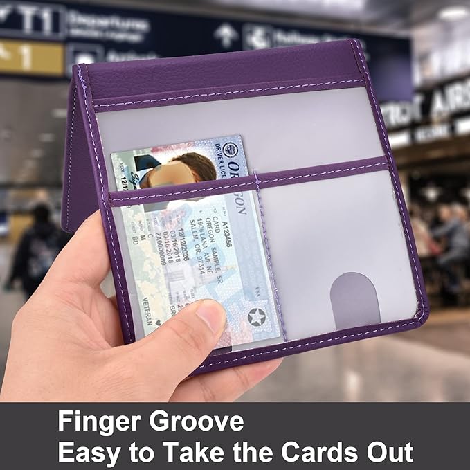 Cacturism Car Registration and Insurance Holder, Vehicle Glove Box Car Organizer Men Women Wallet Accessories Case for Cards, Essential Document, Driver License, Purple