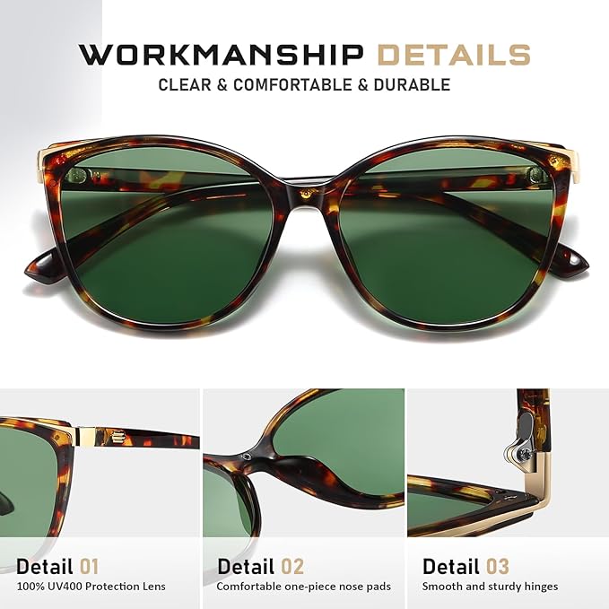 Trendy Cat Eye Sunglasses for Women Fashion Cateye UV400 Protection Glasses CL22017