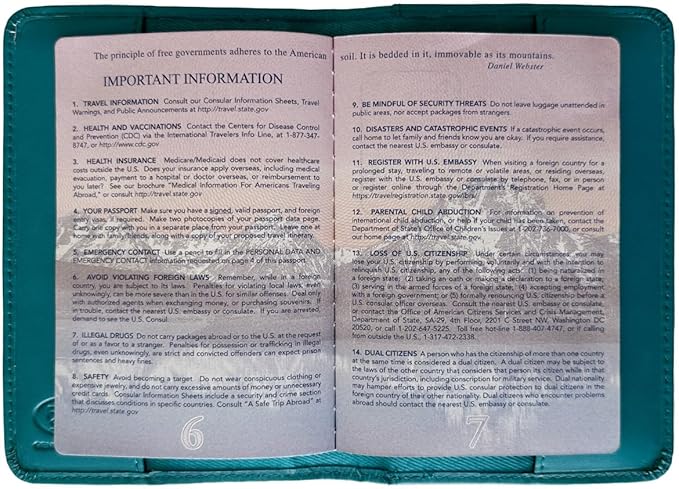 Personalized Monogrammed Teal Leather RFID Passport Cover Holder