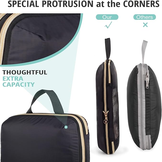 Expandable Compression Packing Cubes for Suitcases,6 Set Lightweight Compressible Travel Packing Organizer for Carry on Suitcase,Organizer Bags Set as Travel Essentials for Women