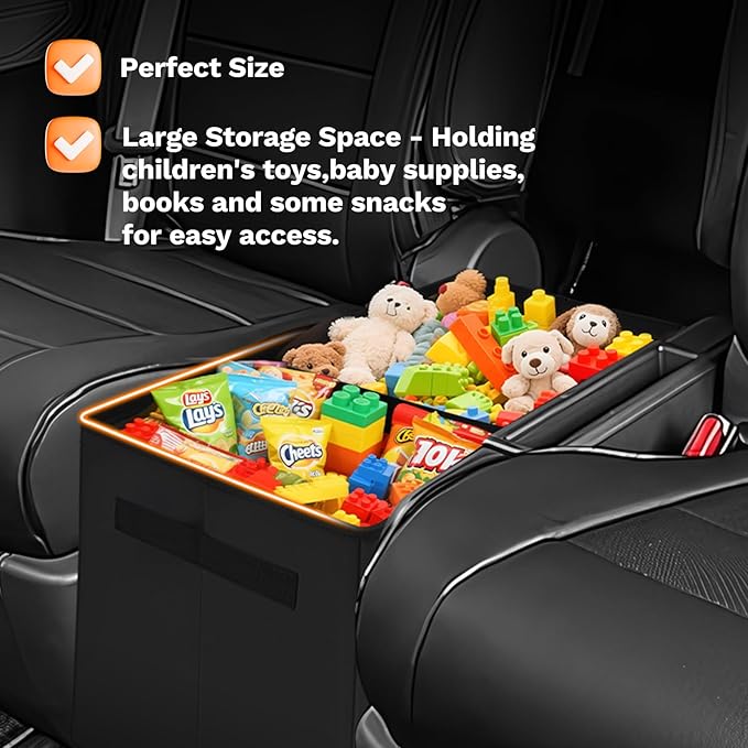 Shademax Car Seat Organizer for Toyota Sienna 2021-2025 2026 Accessories, Sienna Backseat Organizer Box Car Console Organizer for Kids Toys, Baby Supplies, Dog Toys, Travel Storage Box