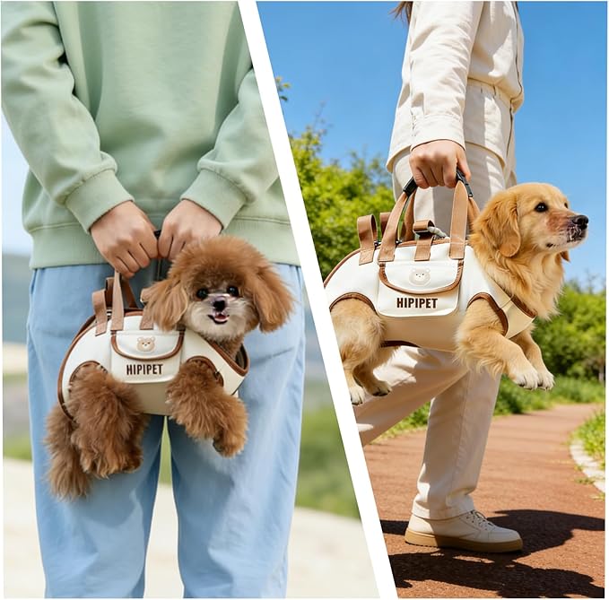 Small Dog Sling Carrier - Breathable Puppy Carrier with Pockets & Adjustable Strap, Lightweight Pet Carrier for Small Dogs/Cats (Up to 9 lbs)