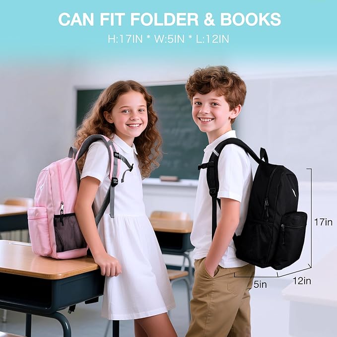 STEAMEDBUN Black Backpack for School,Teens Boys Backpack for Elementary School Bag