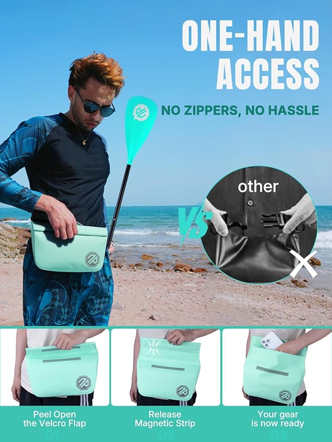 niphean IPX7 Waterproof Fanny Pack with Magnetic One-Hand Closure, Durable Waterproof Dry Bag Kayaking Accessories, Paddle Board, Beach Cruise Essentials, 2.5L Phone Pouch Dry Bags for Men & Women