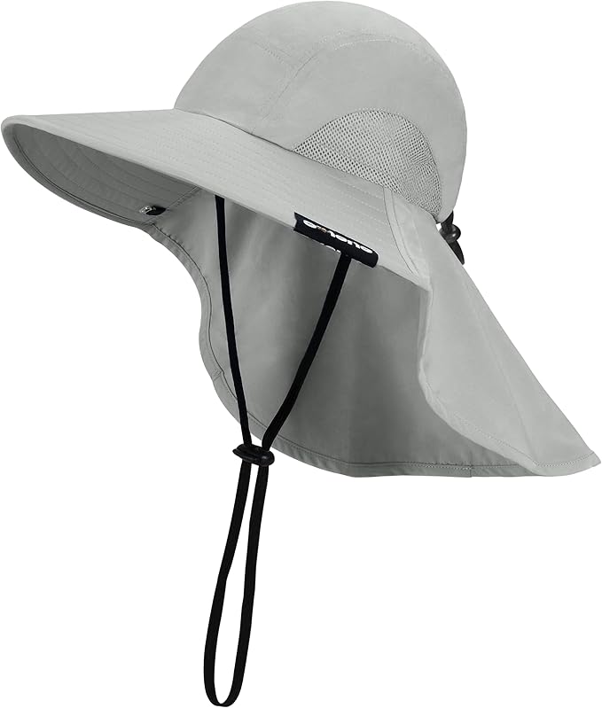 Solaris Sun Hat with Neck Flap, UPF 50 Sun Protection Lightweight Sun Cap for Men Women, Wide Brim Hat for Fishing Hiking