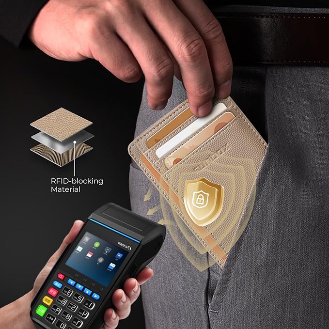 RUNBOX Slim ID Cases Minimalist Front Pocket RFID Blocking Leather Wallets for Men and Women Card Holder Wallets Gifts for men