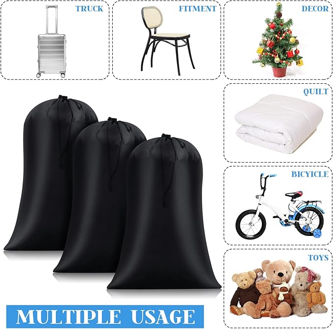 Nuanchu 12 Pcs 40 x 60 Extra Large Laundry Bag Giant Storage Laundry Reusable Multipurpose Bag for Damp Proof Luggage Suitcase Clothes Comforters Furniture Blankets Cover