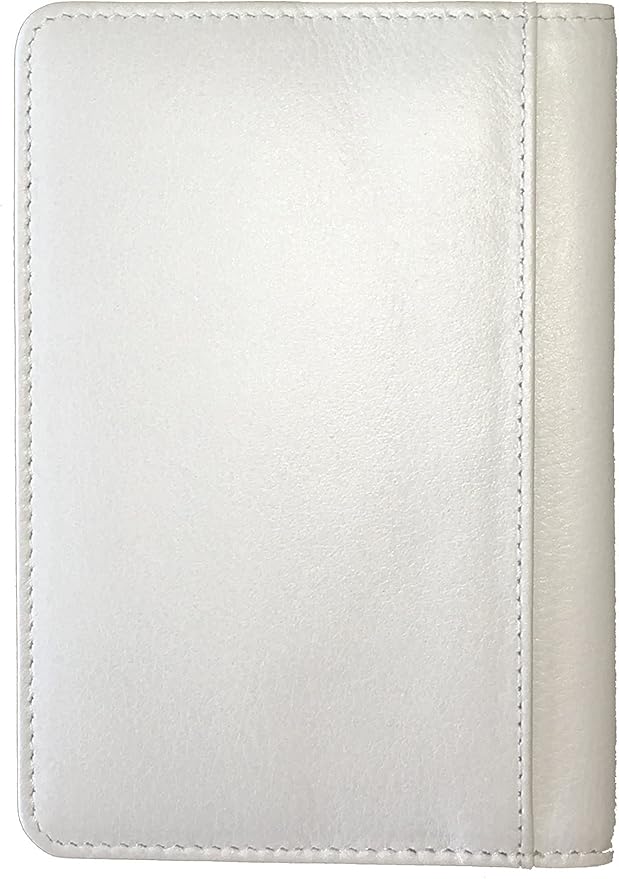 Personalized Monogrammed White Leather RFID Passport Cover Holder and 2 Luggage Tags
