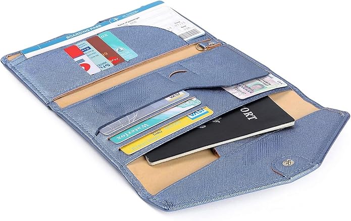 Vintage Style Genuine Leather Unisex RFID Blocking Passport Holder Travel Organizer
