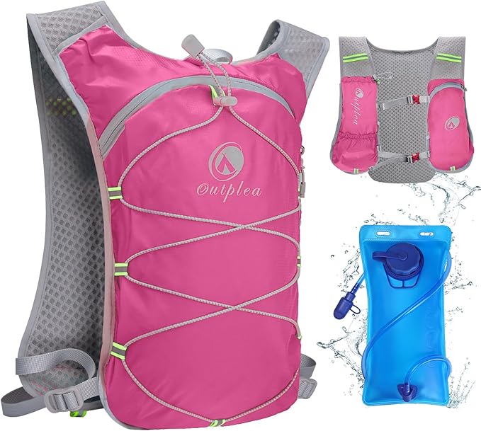 Small Lightweight Running Hydration Vest with 2L Water Bladder for Race, Lightweight Water Backpack Hydropack for Hiking
