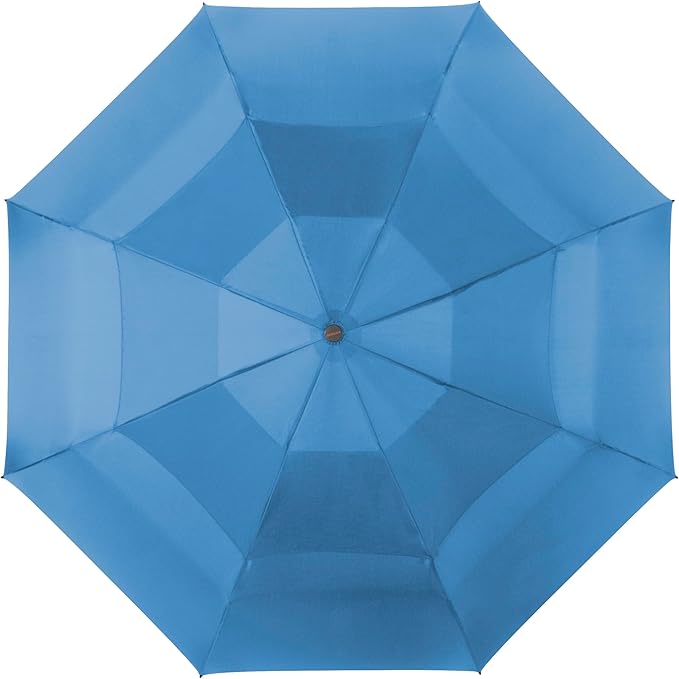 ShedRain Compact Folding Travel Umbrella – Push-Button Open & Close, Vented Double Canopy, Protects from Rain, Sun, & Wind