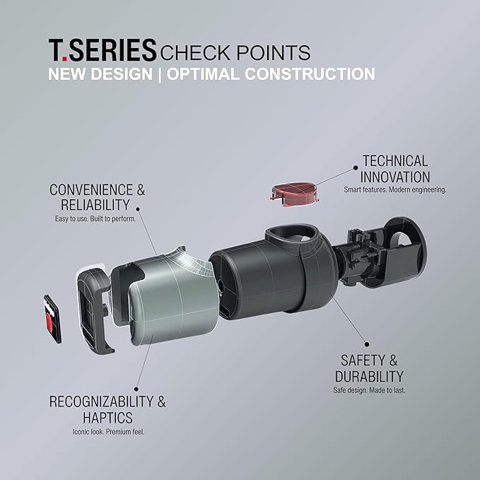 Knirps T.200 Duomatic Compact Rain Umbrella in Elemental Black – Wind Tunnel Tested to 93 mph, Aluminum Steel Fiberglass Frame, 38in Canopy, OEKO-TEX, High-Performance Automatic Travel Umbrellas