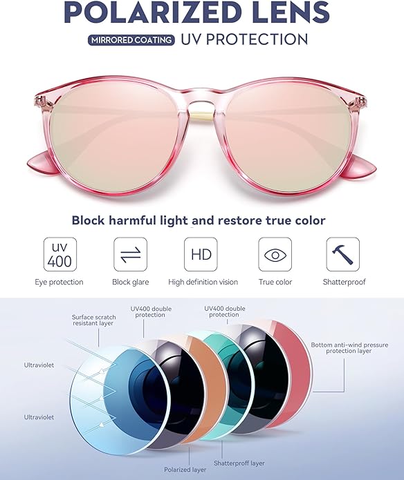 Retro sunglasses womens 2024 trendy round classic glasses