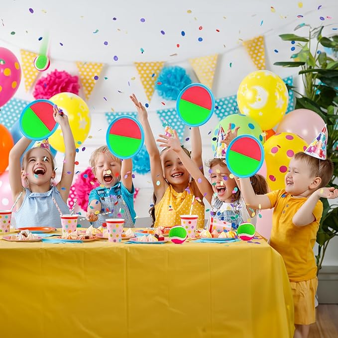 Ayeboovi Toss and Catch Ball Set with 8 Paddles 4 Balls Outdoor Beach Pool Toys for 3 4 5 6 7 8 Year Old Boys Girls Birthday Gift Stocking Stuffers Outside Camping Lawn Yard Games for Kids and Family