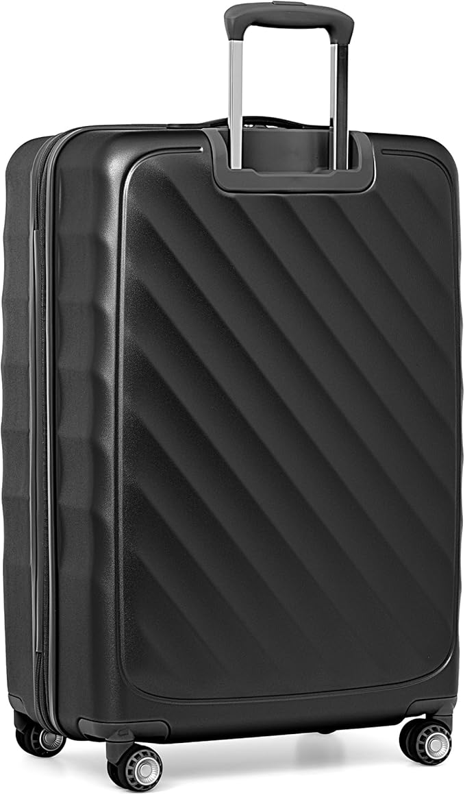 Traveler's Choice Elm Expandable Spinner Luggage Set, Matte Black, 29" Large