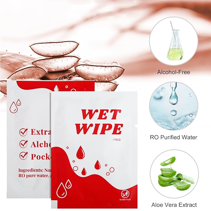 100 Pack Wet Wipes Individually Wrapped, Travel Size Wipes Bulk, Unscented Hand Wipe, Wet Wipe Quickly Cleaning Our Hands for Travel, Home, Wedding, Barbecue, Restaurant