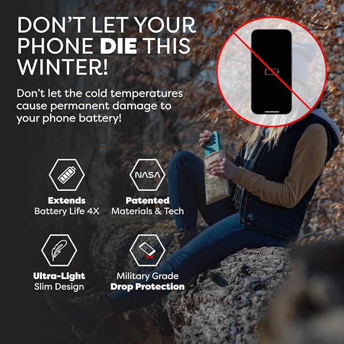 PHOOZY Apollo Thermal Phone Case | Insulated Phone Pouch Extends Battery Life 3X in Freezing Weather | Cold Resistant Drop Protection | Military Grade Water Resistant | Medium | Gold