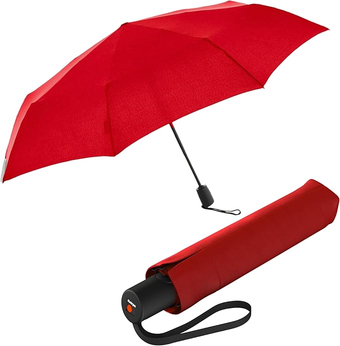 Knirps A.200 Medium Duomatic Windproof Umbrella for Adults – Automatic Open Close 38.5" Canopy, Travel Case Included