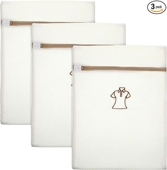 3 Pcs Delicate Laundry Bag, Mesh Laundry Bags For Delicates With Zipper, T-Shirt Laundry Bags, Small Durable Sock Embroidery Bag, Travel Clothing Storage Bags for Socks Underwear Baby Clothes Swimsuit